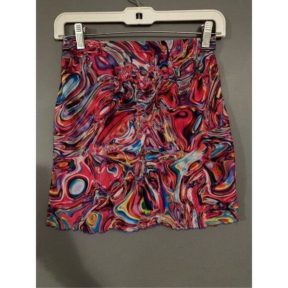 Shein Tye Dye Mesh Overlay Skirt Size Small - Picture 5 of 9